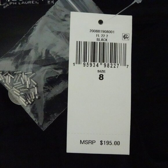 Ralph Lauren Skinny Ankle Jeans Women's Size 8 Black Beaded Stretch Denim - Picture 11 of 13